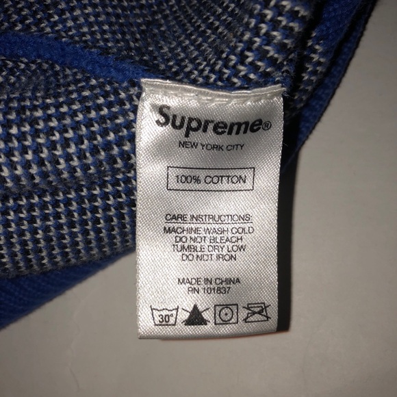 Authentic Supreme Matching Set Men’s Tag Logo Royal Blue Hat And Sweater Size L - Picture 9 of 14